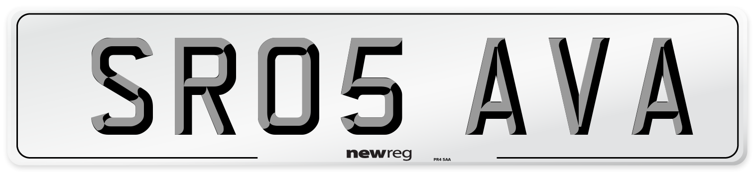 SR05 AVA Number Plate from New Reg